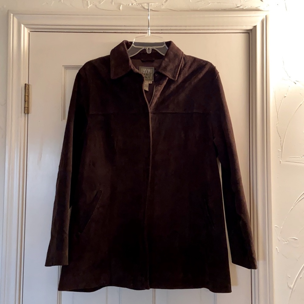 Brown leather jacket. New